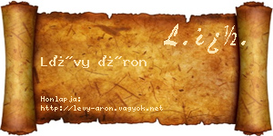 Lévy Áron névjegykártya
